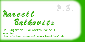 marcell balkovits business card